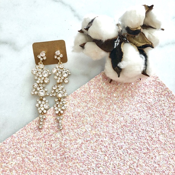 Long Crystal Drop Earrings - Picture 2 of 7